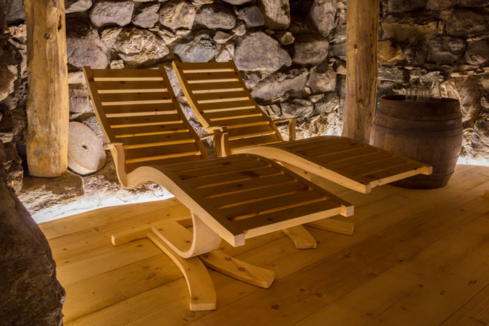 Relaxation Area Of A Private Sauna